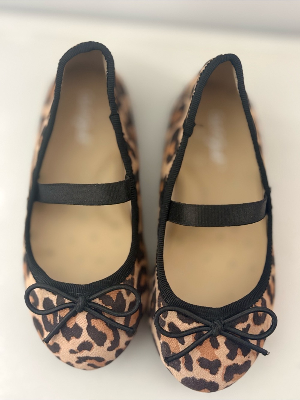 Cat & Jack Leopard Print Mary Jane Flats with Black Trim